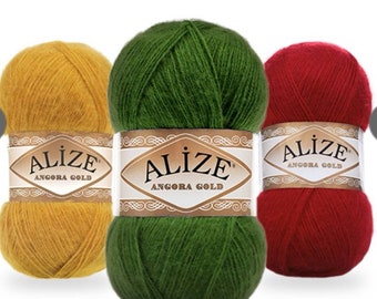 Alize Angora Gold Hand Knitting Yarn , knitting yarn, Crochet yarn, Acyrlic yarn,Wool - Mohair yarn 100gr - 550mt