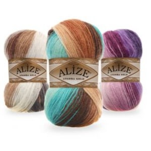 Alize Angora Gold Batik - Spekulatius Garn - mehrfarbiges Garn - Wollgarn - weiches Garn - 100gr - 550 Meter