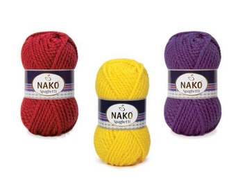 Nako spaghetti yarn - Wool yarn - soft yarn - hat yarn - amigurumi hair yarn - 100 gr - 60meter