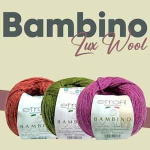 Merino Wolle, Etrofil Bambino Lux Wollgarn, 160mt, 50gr, weiches Garn, Herbstfarbe, antibakterielles Garn, Handstrickgarn, Babygarn