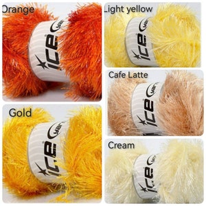 Glitz Eyelash Yarn / Ice Yarns /Sparkly eyelash yarn Fun Fur 100gr /Faux Fur Yarn /soft Fur Yarn Chunky Fluffy Yarn / Chenille yarn lurex