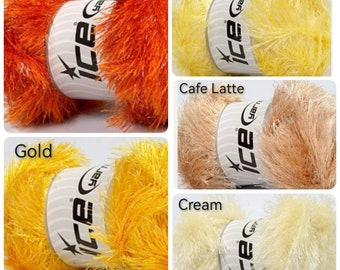Ice Yarns Solid Snow White Long Eyelash Yarn – 38 Yards, Bulky Weight, Perfect For Crafts & Accessories 13 thumbnail image