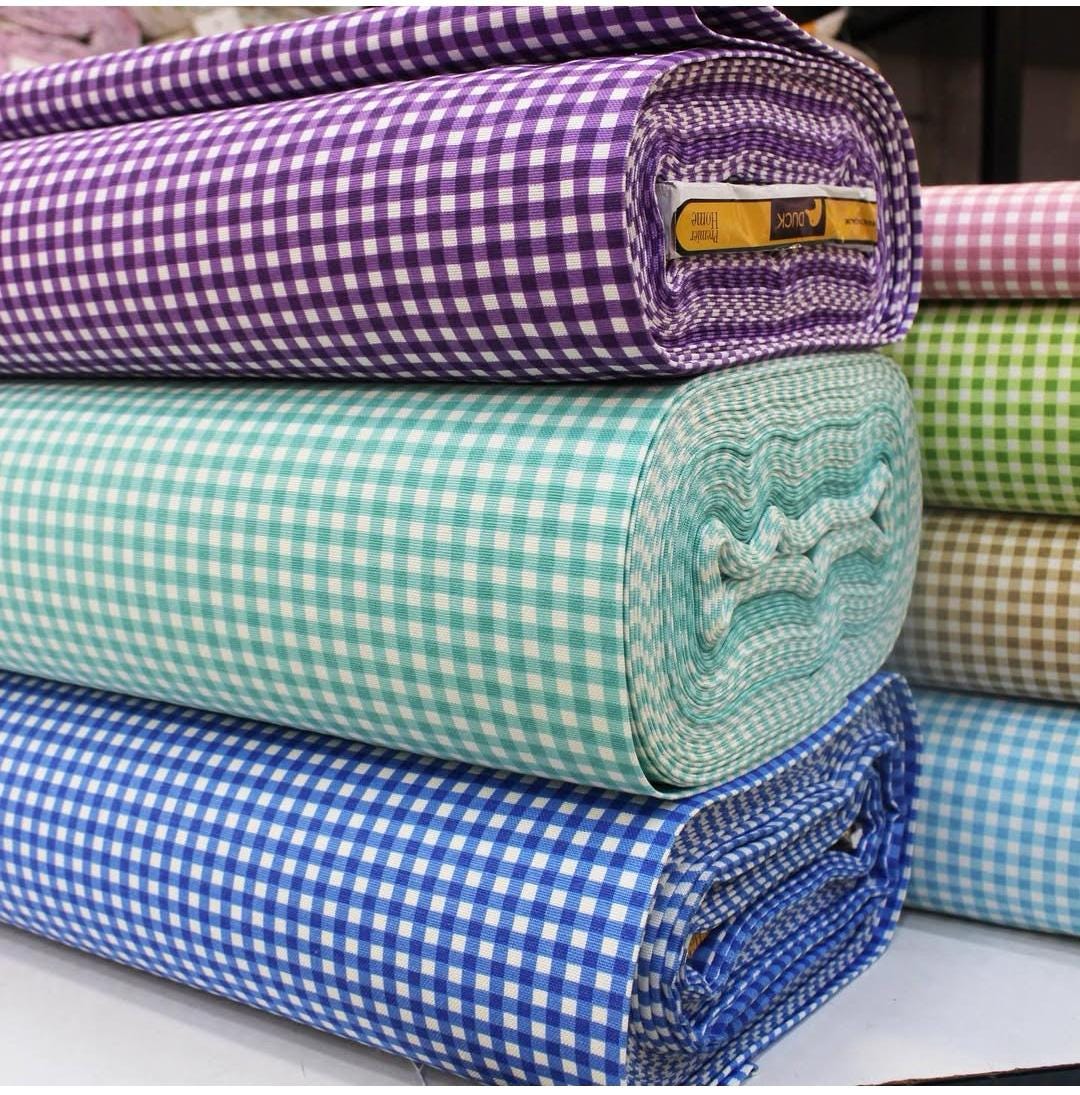 Medium Gingham Cotton Canvas Fabric,  indoor, outdoor by the yard upholstery, waterproof fabric, bag fabric,mini square 0.5cm distance