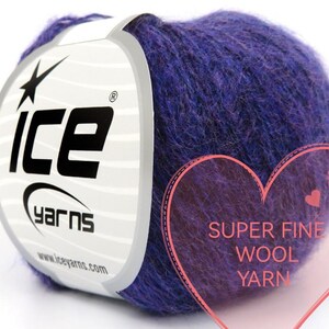 Lila super feines Öko-Garn, Wollgarn, Sockengarn, Fingering, Baby, Cynthia Purple