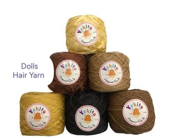 Fio para fazer cabelo de boneca - fio para cabelo de amigurumi - fio para fazer cabelo de brinquedo - tranças - cabelo para tricô 50g