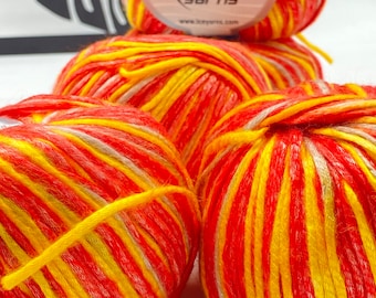Tencel Yarn / Rockabilly Color Ice Yarns Yarn - 66213 /Rainbow - Batik - Multicolor  - lyocell - rayon - Worsted - 50gr - 125mt waterproof
