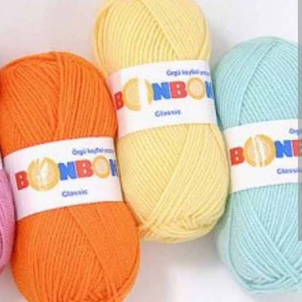 Nako Bonbon Classic Yarn, Crochet Yarn, Woman Glove Yarn, women cardigan - sweater yarn - 100g 200mt- shawl yarn -Chunky yarn,