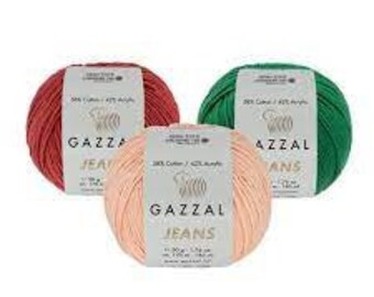 Gazzal Jeans Knitting Yarns - amigurimi toys making - 50gr - 170meter