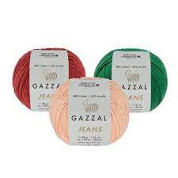 Gazzal Jeans Strickgarne – Amigurimi-Spielzeugherstellung – 50 g – 170 Meter