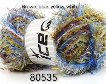 Rainbow eyelash yarn / fluffy faux fur yarn /Chenille yarn / 100gr 150mt / batik eyelash /colorful eyelash
