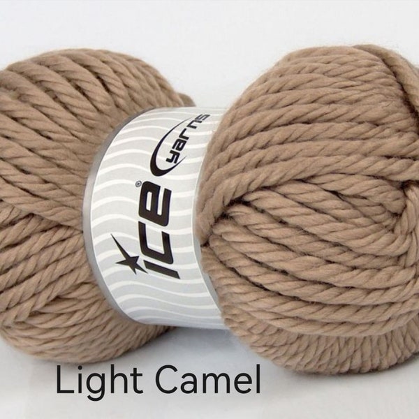 Fil acrylique camel clair | hiver | laine pour cardigan | 145 g - 5,11 oz | 65 mt | fil très épais | chandails |châles |écharpes | gants | couverture