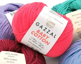 Baby Cotton / Sport yarn / Amigurumi Yarn / crochet yarn /baby yarn / hypoallergenic yarn / gazzal baby yarn /baby cotton / summer Crafts