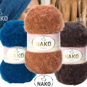 Nako Paris Garn ( 100gr - 245mt )-Strick Garn-Häkel Garn-Weiches Garn-Schal Garn-Puppen Garn-Wimpern Garn/Plüsch Garn