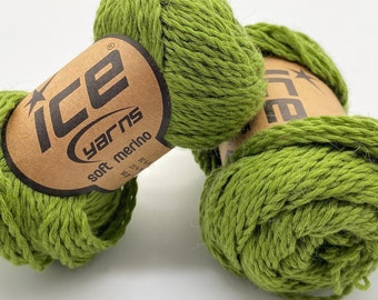 Ice Yarns grass green Soft Merino Wool - 2 psc - 50gr - 135m