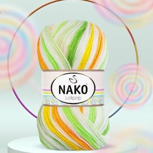AntiPilling Baby Acrylic Yarns Nako Lolipop hand knitting yarns - 100 gr - 251 yds, very soft yarn, hypoallergenic baby yarn, Premium Yarn
