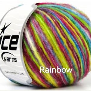 Rock N Wool Rainbow - Doppelstricken - Winter Garn gestrickt - Wollgarn - Strickgarn - Weiches Garn -50gr 145mt