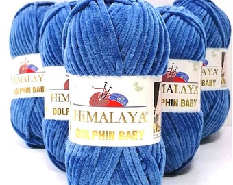 Himalaya Dolphin Baby Yarn  - amigurumi yarn - toys yarn -  Velvet Yarn - Dolphin Baby Yarn - Baby Blanket Yarn 100 gr  120 mt