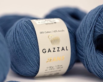 Gazzal Jeans Knitting Yarns - amigurimi toys making - 50gr - 170meter