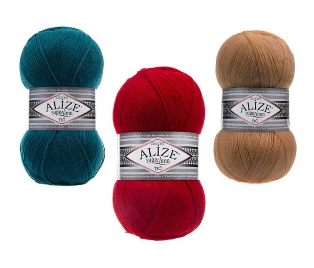 Alize Süperlana Tığ - Wool Blend Yarn, Aran, Heavy Worsted Yarn, Aran ...