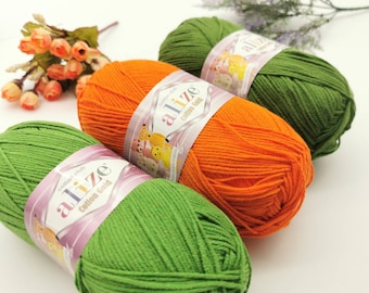 Amigurumi-bomullsgarner - Dockgarner - babybomullsgarn - Alize Cotton gold - bomullsamigurumi-dockgarn 100 gr - 330 meter