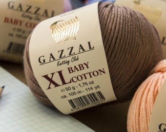 Gazzal Baby Cotton XL /Each Ball 1.76 Oz (50g) / 105 meter ) /Super Soft / DK- Worsted Baby Yarn, 50% Turkish Cotton / Amigurumi Soft Yarn