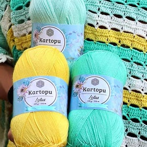 Anti-Pilling Baby Yarns - Kartopu Lotus Knitting Yarns/ hat Yarns /100 gr - 350mt /anti allergies yarn, bikini yarn, bathing suit, summer