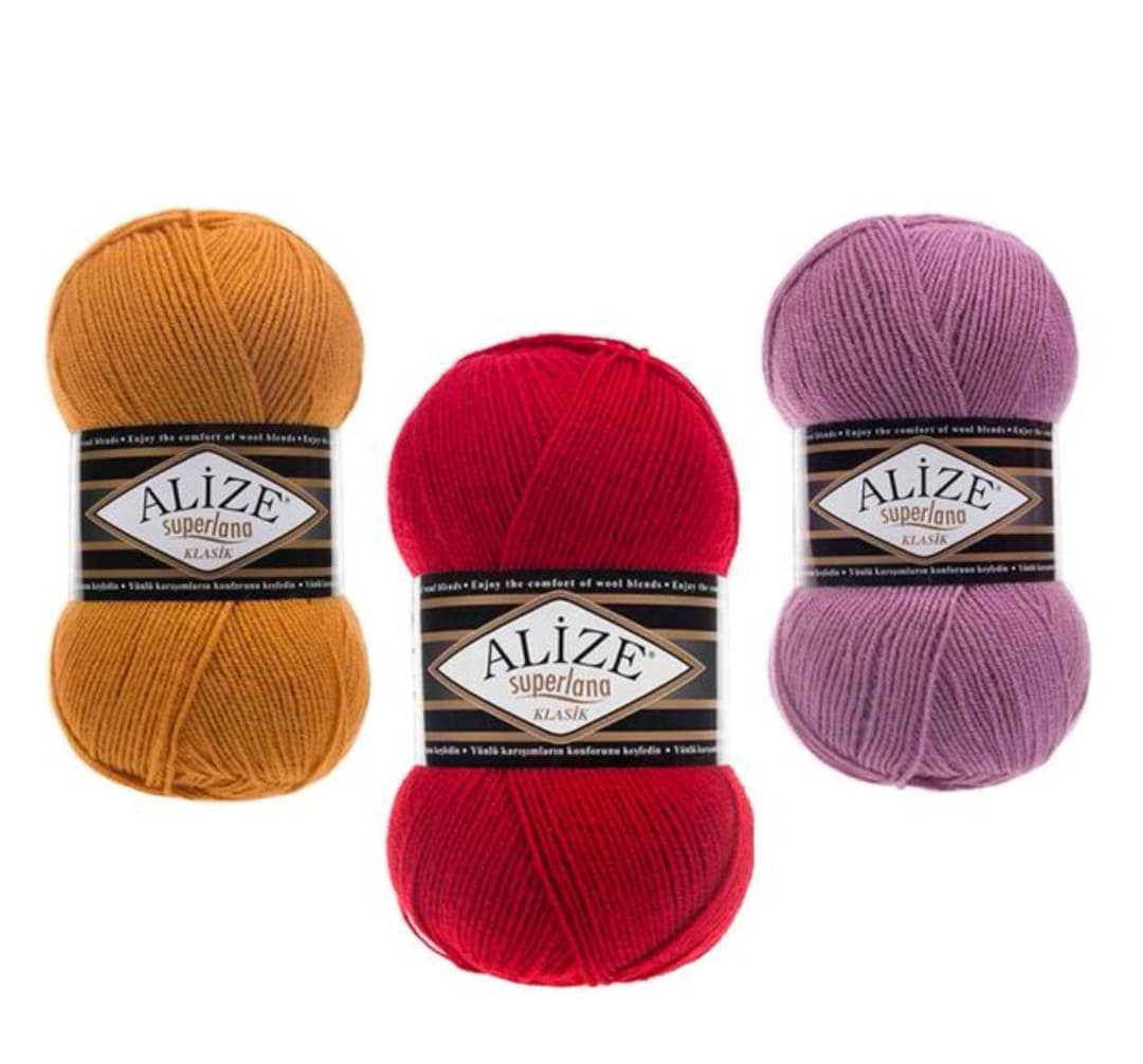 Alize Superlana Klasik, Wool Yarn, Acyrlic Yarn, 100gr - 280mt - Etsy
