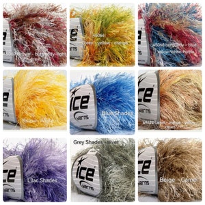 Langes Buntes Wimpern Garn / Ice Yarns Fun Fur 50 Gramm /Faux Fur Garn / Chenillegarn