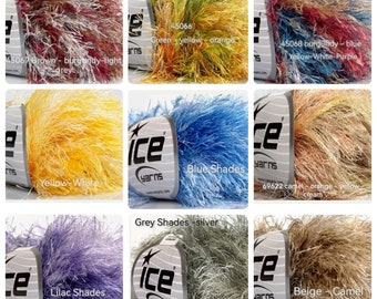 Long Colorful Eyelash Yarn / Ice Yarns Fun Fur 50 Gram /Faux Fur Yarn /soft Fur Yarn Chunky Fluffy Yarn / Chenille yarn