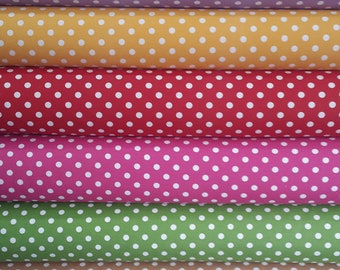 Drapery - Kitchen curtain fabric - upholstery - Polka Dot Duck Linen Fabric by the yard ( 39 inch )
