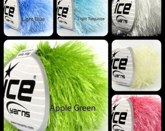 Glitter Eyelash Yarn / Glitter Yarn. /Glitz Ice Yarns Fun Fur 50 Gram /Faux Fur Yarn / Chunky Fluffy Yarn / Sparkly eyelash yarn