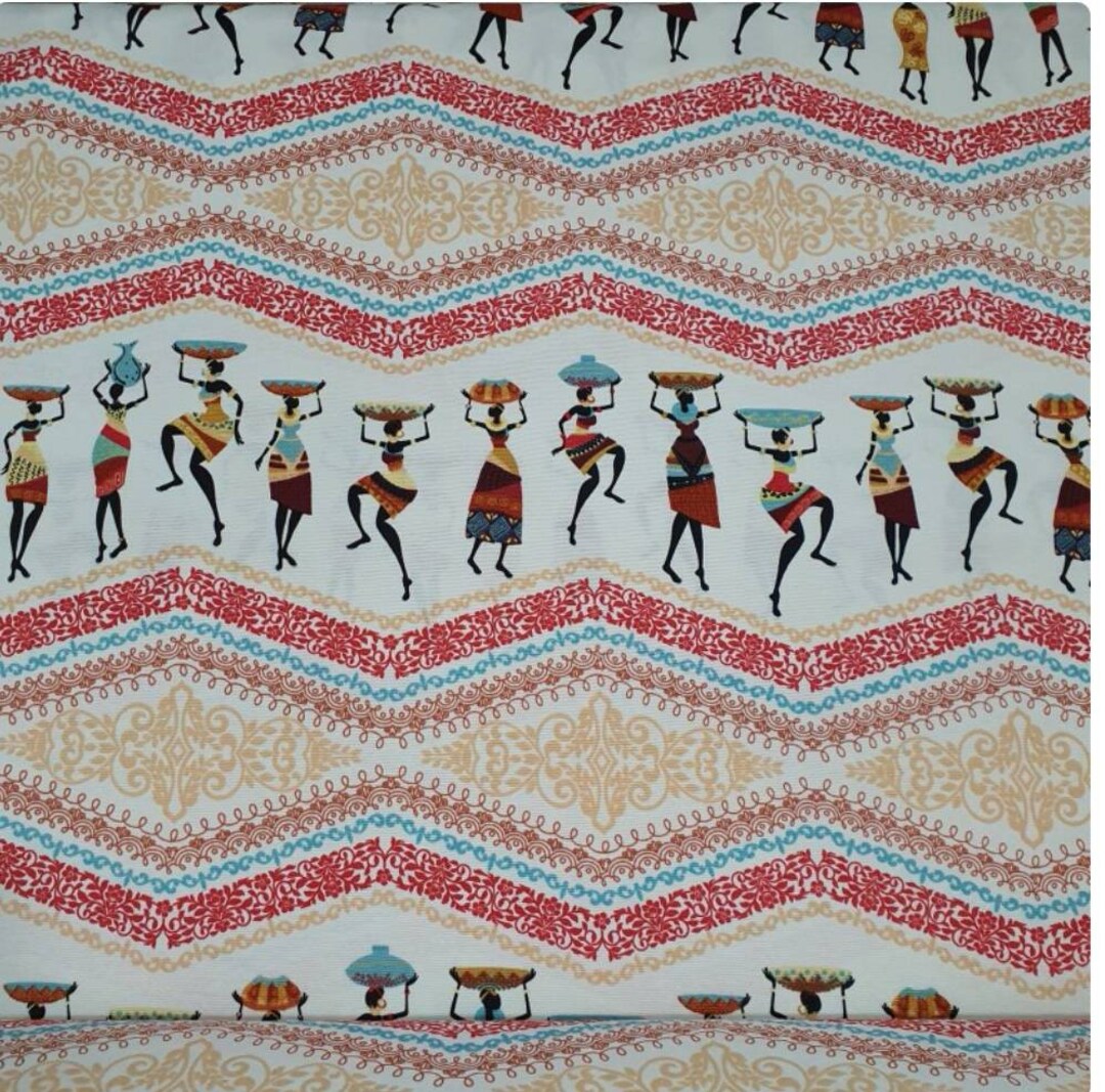 Africian Woman Duck Canvas Fabric Waterproof Cloth DIY Etsy