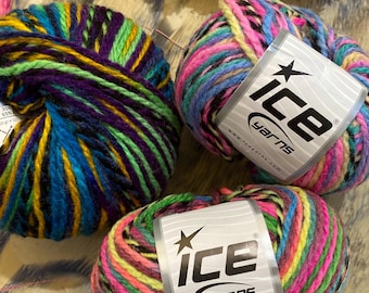 Anatolia Wool Yarn -rainbow multicolor double knitting - Winter Yarn knit - Wool Yarn - Knitting yarn - Soft yarn -1.76 oz 50gr 125 mt
