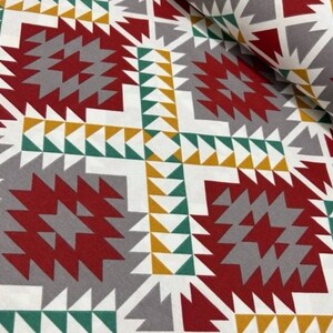 Tessuto in tela di cotone con motivo kilim - Tessuto - Tessuto decorativo impermeabile - Resistente alle macchie - Tessuto per tappezzeria facile da pulire