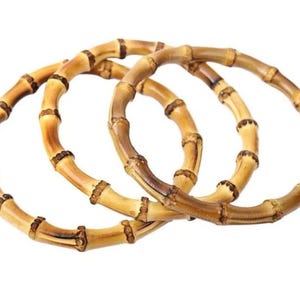 Asas de bolso redondas de bambú, 12 cm, 19 cm, un par, asa de bolso de madera natural adecuada para usar en sus bolsos hechos a mano, asa de bolso de bambú circular