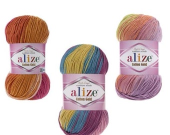 Alize Cotton Gold Batik, Knitting Yarn, Crochet Yarn, Soft Yarn