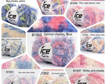 Batik Eyelash Yarn / Mars Ice Yarns Fun Fur 50 Gram /multi colorYarn /soft Fur Yarn Chunky Fluffy Yarn / Chenille yarn / Plush Dolls making