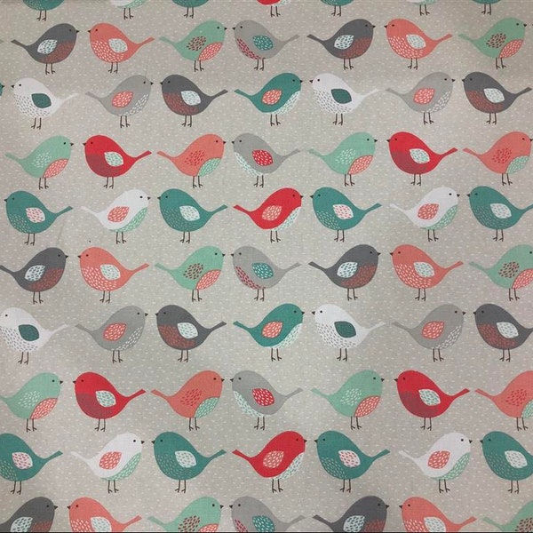 Upholstery Fabric -Sparrow Bird Pattern- %100 Cotton Duck Fabric by the yard ( 1.09 yard ) ( 39 inch ) width 59" -Chenille Fabric -curtain