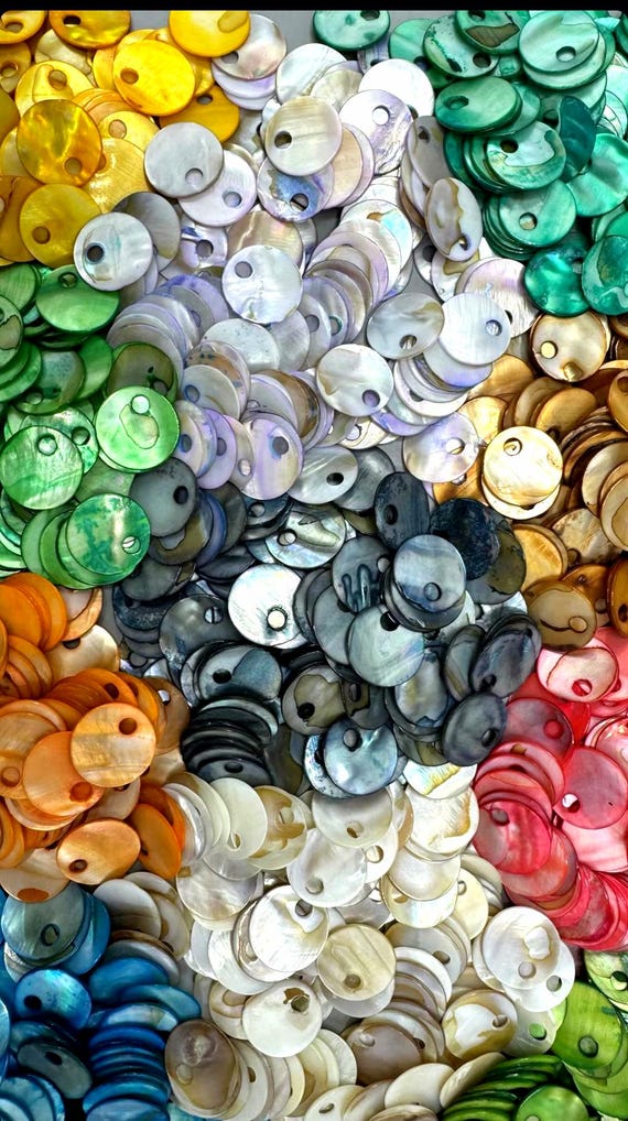 Mother of Pearl Sequins for Crochet Bags, 12 Colors, Shell Paillettes, Luxury Bag Supplies, DIY Purse Embellishment,Beaded Bag Material 20mm
