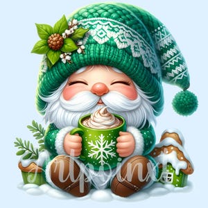 Wichtel Brothaus Clipart | 18er-Set | Hohe Qualität 300 DPI PNGs | Winter-Zwerge | Süße Gnome, Urlaub, Clipart, Weihnachten, Digital Papier Handwerk