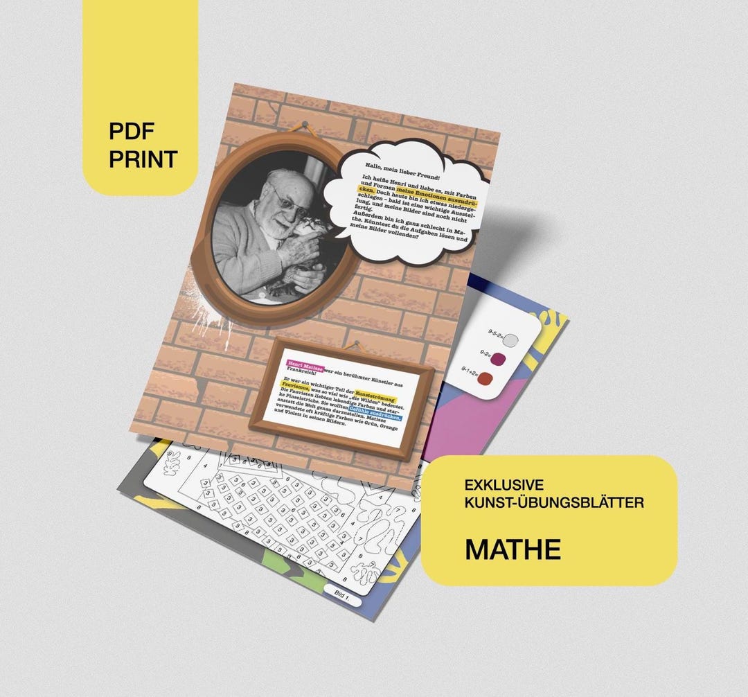 Math Worksheets, Henri Matisse, Math Exercises for Children, Elementary ...