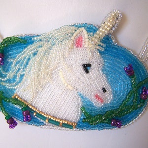 Unicorn Necklace Beadweaving image 3