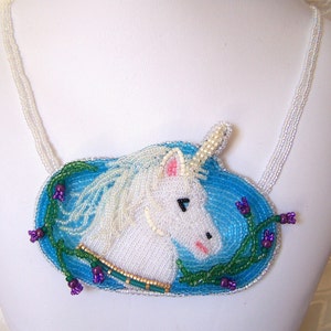 Unicorn Necklace Beadweaving image 2