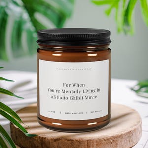 Studio Ghibli inspired soy wax gift, cozy anime aesthetic scent, whimsical gift for fans, cottagecore decor vibe, anime lover present