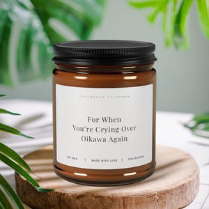 Haikyuu gift for anime fan, funny Oikawa inspired soy wax gift, weeb merch for volleyball lovers, emotional anime gift for her