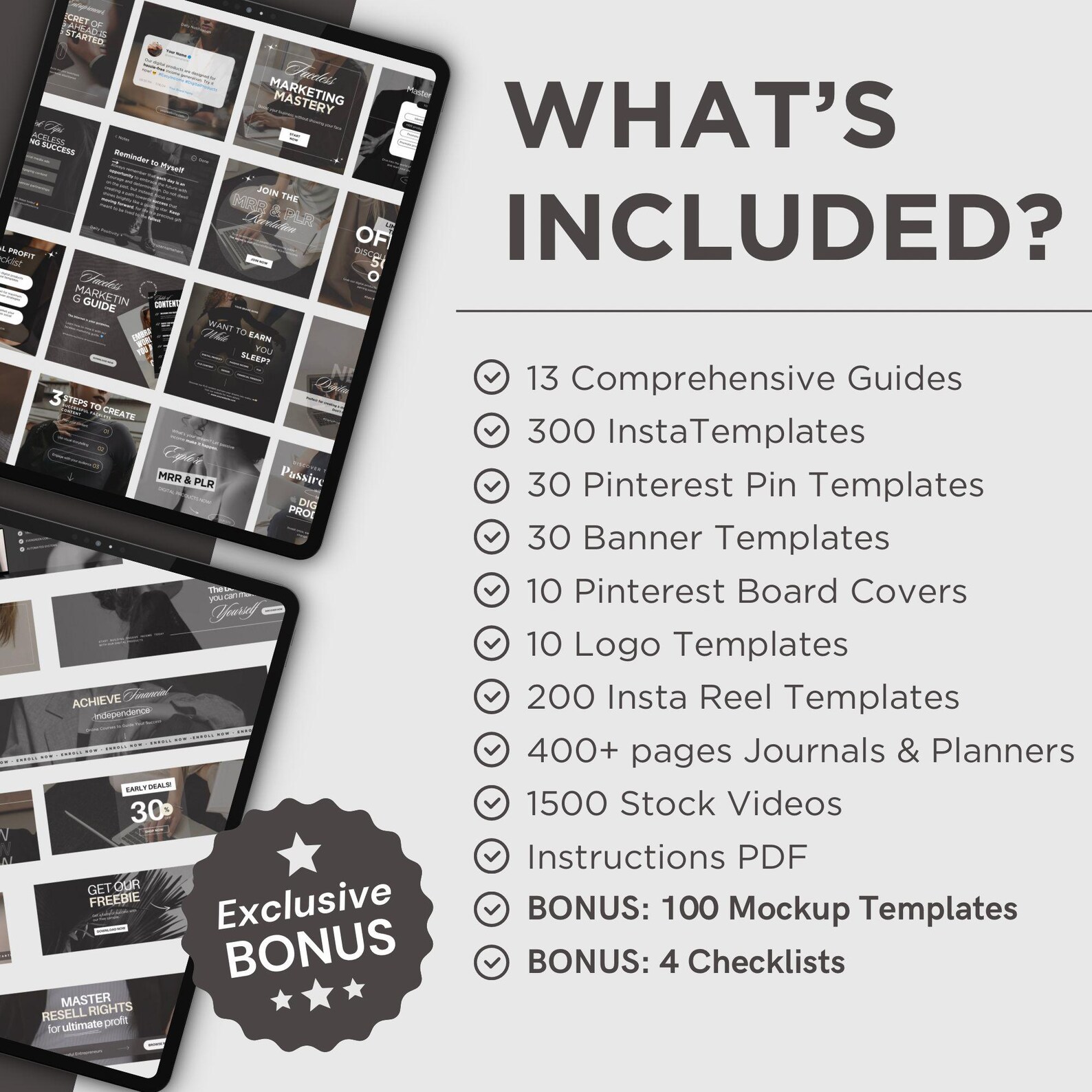 Ultimate Faceless Marketing Templates Bundle With PLR & MRR. Faceless ...