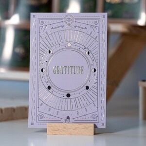 Dankbarkeit Absicht/Affirmation/Manifestation 4 "x6" Lavendel Silber Karte | Geschenk für Freund, Danke, Familie, Kollegen, Chef, Lehrer
