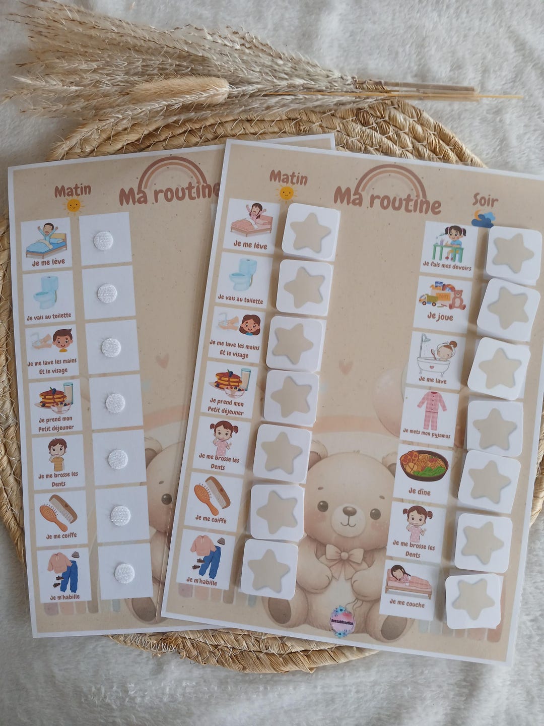 A4 Children's Routine Chart – Laminated With Velcro Labels | Daily ...