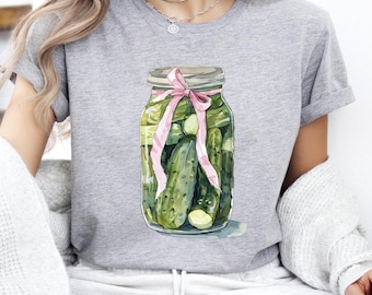 Pickle Jar Shirt, Coquette Bow, Pickle Lover Tee