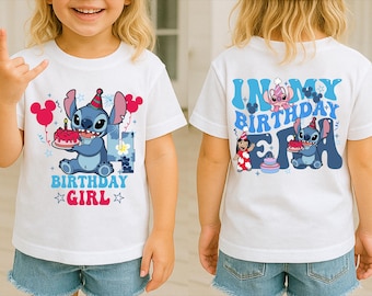 Stitch-Geburtstagskind-Shirt, Geburtstags-Junge-Shirt, personalisierte Disney-Geburtstags-Pullover, In meiner Geburtstags-Ära Stitch-Shirt, Lilo & Stitch-T-Shirt